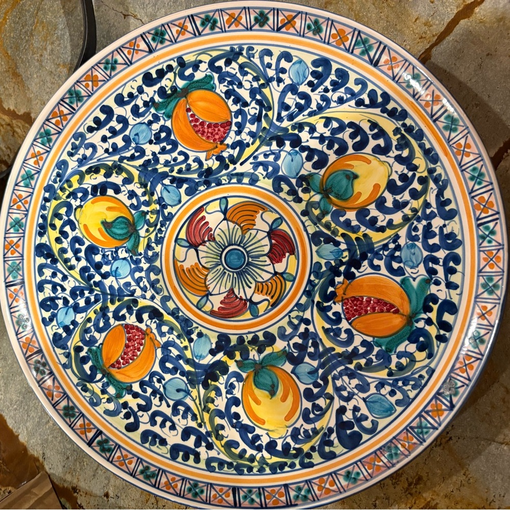 Italian ceramic pottery hand painted wall decor